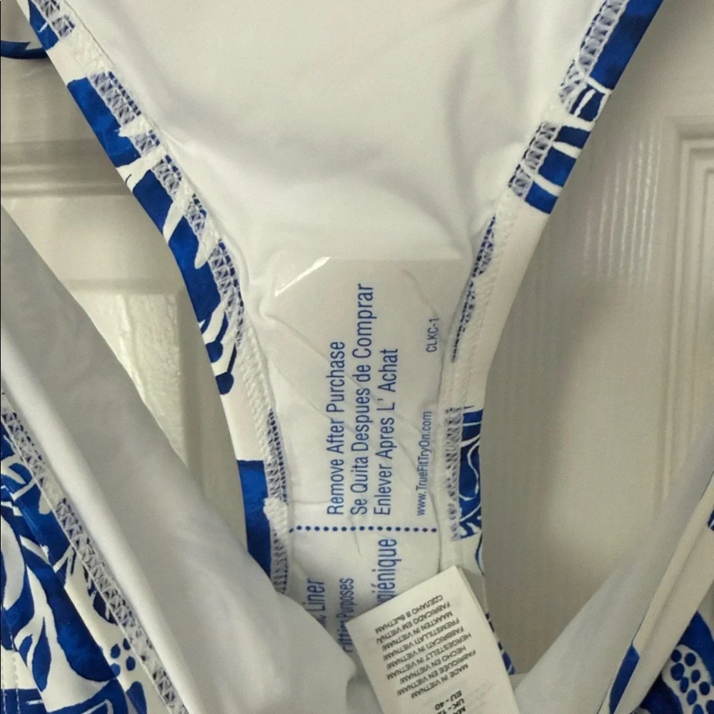 La Blanca Blue and White Floral Tie-Side Bikini Bottoms - Picture 10 of 10